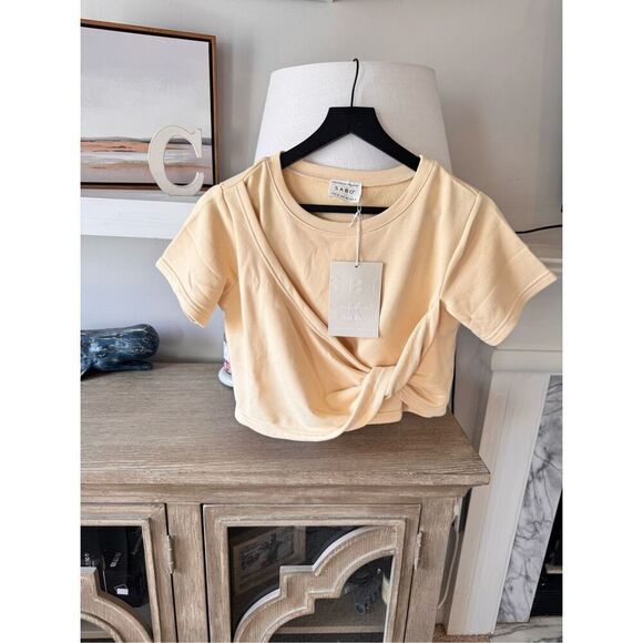 NWT SABO Skirt Riz Twist Top in Yellow Size Medium - Picture 1 of 9